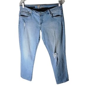 Kut From The Kloth Katy jeans size 8 boyfriend distressed mid rise light wash